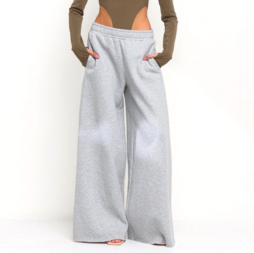 Personal Code CASUAL WIDE LEG SWEATPANT (Heather Grey)